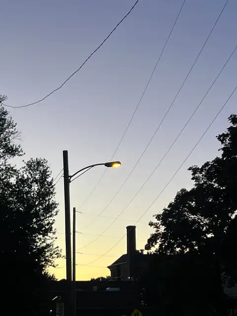 That quiet moment when the streetlights come alive.